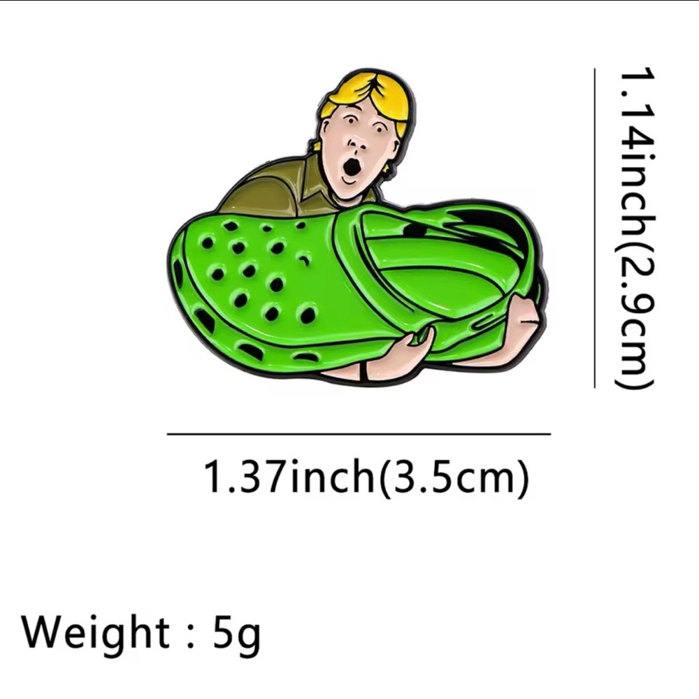 Steve Irwin with Gigantic Green Crocs Enamel Pin - Picture 2 of 2